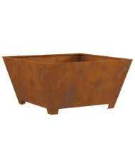 Foyer carré 80x80x40 cm en acier weathering | Mobilier & Déco