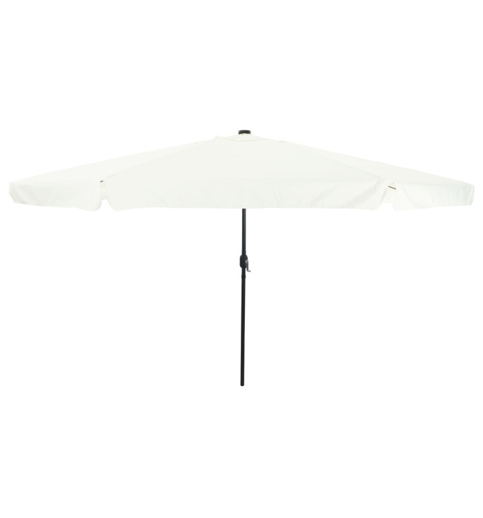 Parasol de jardin avec des lumières LED Ø395x245 cm Blanc sable | Mobilier & Déco