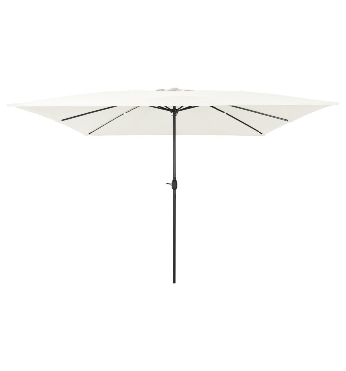 Parasol de jardin carré 295x245 cm Blanc Sable | Mobilier & Déco
