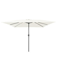 Parasol de jardin carré 295x245 cm Blanc Sable | Mobilier & Déco