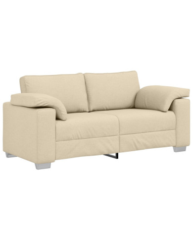 Canapés Loveseat Crème 140 cm en tissu | Mobilier & Déco