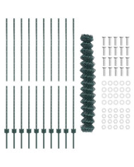 Clôture en maillons avec 10 U Posts Vert 1.6x10 m Acier | Mobilier & Déco