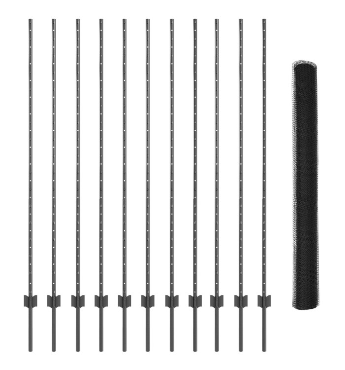 Kit de clôture de jardin Ensemble de 2 Gris Acier traité | Mobilier & Déco