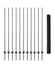Kit de clôture de jardin Ensemble de 2 Gris Acier traité | Mobilier & Déco