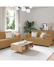 Ensemble de canapés 3 pcs avec coussins Marron Velours | Mobilier & Déco