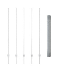 Clôture en fil soudé avec 10 poteaux U Argent 1.6x10 m Acier | Mobilier & Déco