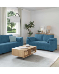 Ensemble de canapés 3 pcs avec coussins Bleu Velours | Mobilier & Déco