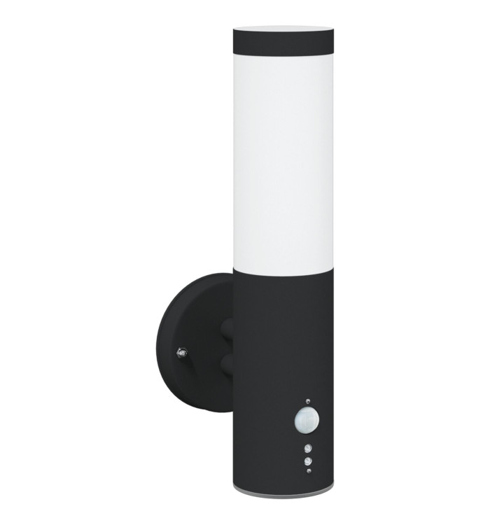 Applique murale noire en acier inoxydable IP44 avec capteur | Mobilier & Déco