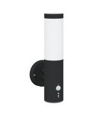 Applique murale noire en acier inoxydable IP44 avec capteur | Mobilier & Déco