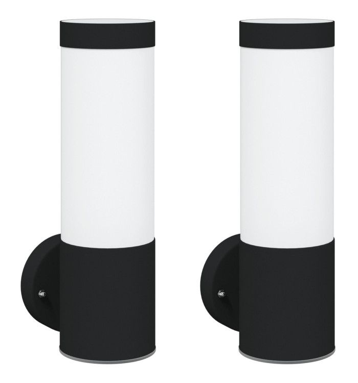 Appliques murales extérieur 2 pcs Acier inoxydable noir IP44 | Mobilier & Déco