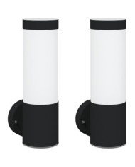 Appliques murales extérieur 2 pcs Acier inoxydable noir IP44 | Mobilier & Déco