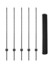 Poteaux clôture 10 pcs U-Channel gris 120 cm acier, Clôture hexagonale grise 1.2x10 m acier | Mobilier & Déco