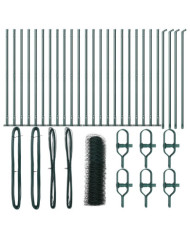 Clôture Hexagonale VidaXL Verte 1x50 m Acier, Poteaux de Clôture VidaXL avec Plaques de Base 13 pcs Ø32mm 110cm Acier Galvanisé 