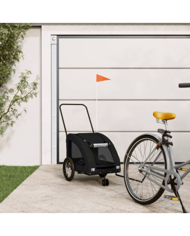 Remorque de vélo pour animaux de compagnie noir | Mobilier & Déco