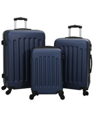 Ensemble de valises 3 pcs rigides bleu marine 20” 24” 28” ABS | Mobilier & Déco