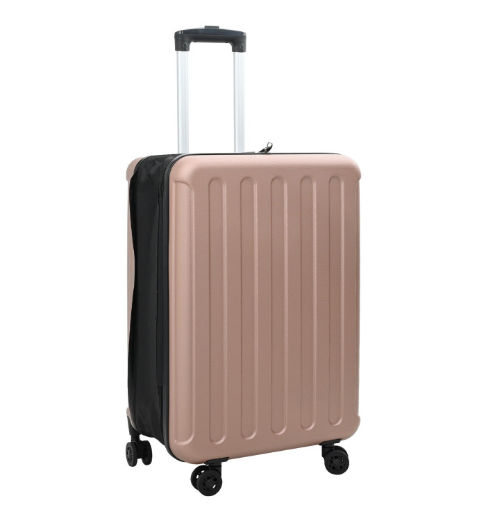 Valise pliable en coque dure 24'' rose doré 43x27x66 cm ABS | Mobilier & Déco