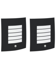 Appliques murales avec capteur 2 pcs en acier inoxydable noir IP44 | Mobilier & Déco