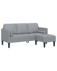 Canapé 3 places L gris clair 160 cm en tissu | Mobilier & Déco