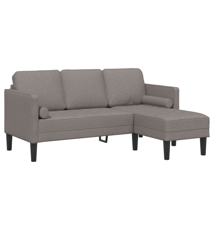 Canapé d'angle 3 places taupe 160 cm en tissu | Mobilier & Déco