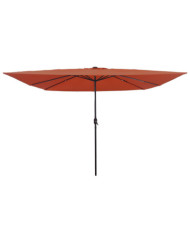 Parasol de jardin carré avec lumières LED 295x245 cm Terracotta | Mobilier & Déco