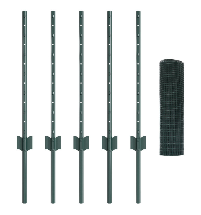 Set de panneaux de clôture rustiques Ensemble de 2 Vert Métal | Mobilier & Déco