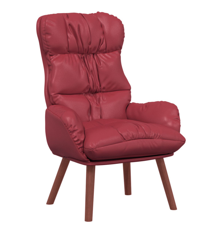 Fauteuil Relaxant Rouge Vin en Similicuir | Mobilier & Déco