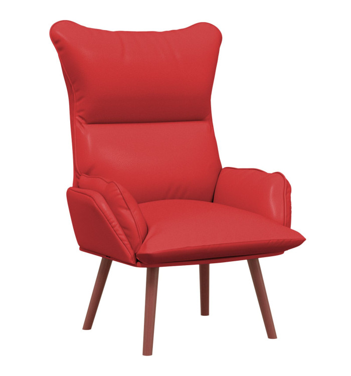 Fauteuil Relaxant Rouge en Cuir Synthétique | Mobilier & Déco