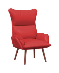 Fauteuil Relaxant Rouge en Cuir Synthétique | Mobilier & Déco