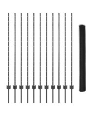 Poteaux de clôture 22 pcs U-Channel Gris 140 cm Acier, Clôture hexagonale Gris 1,4x25 m Acier | Mobilier & Déco