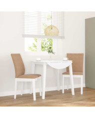 Chaises à manger coussins 2 pcs blanc bois massif caoutchouc | Mobilier & Déco