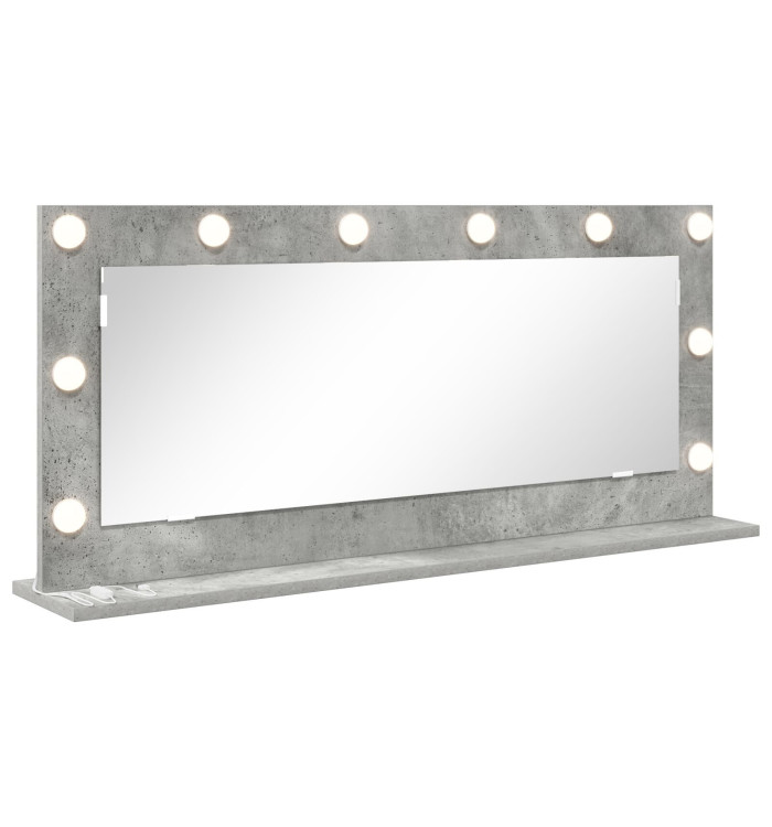 Miroir de maquillage avec lumières LED Gris béton 100x45x18 cm | Mobilier & Déco