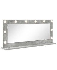 Miroir de maquillage avec lumières LED Gris béton 100x45x18 cm | Mobilier & Déco