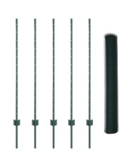 Piquets de clôture 5 pcs U-Channel Vert 120 cm Acier, Clôture hexagonale Verte 1.2x10 m Acier | Mobilier & Déco