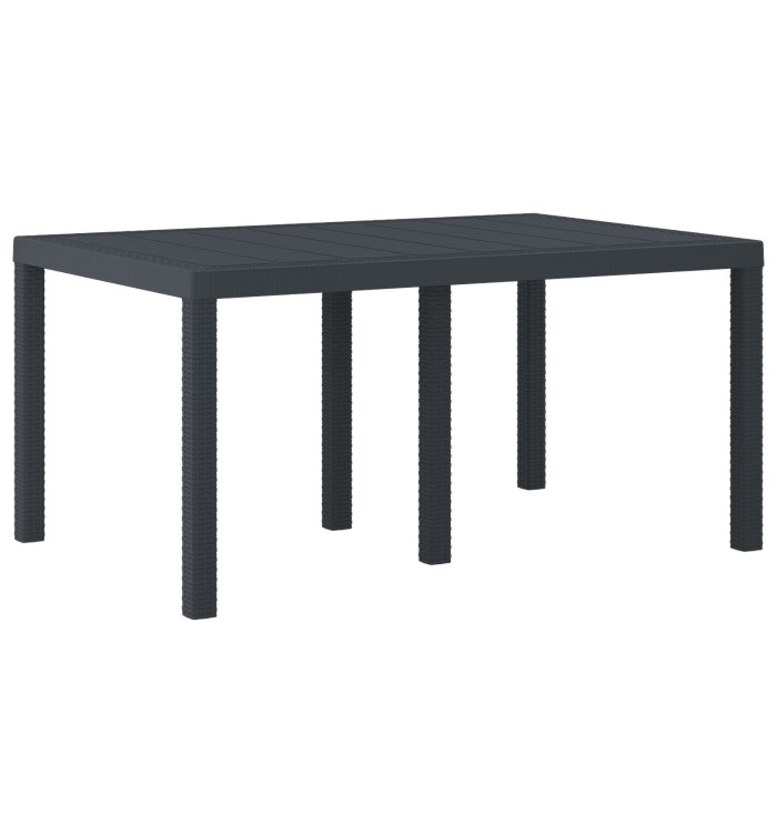Table de jardin Anthracite 150x100x73 cm en poly rotin | Mobilier & Déco