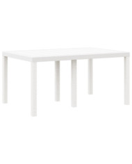 Table de Jardin Blanche 150x100x73 cm en Poly Rattan | Mobilier & Déco