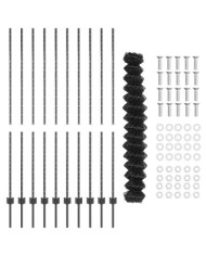 Clôture treillis avec 20 U Posts Gris 1.5x10 m Acier | Mobilier & Déco