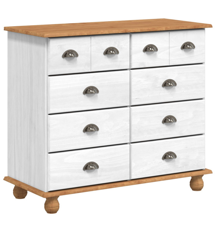 Commode 'ASKIM'Blanche 91x40x79 cm Bois de Pin Massif | Mobilier & Déco