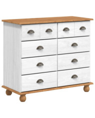 Commode 'ASKIM'Blanche 91x40x79 cm Bois de Pin Massif | Mobilier & Déco