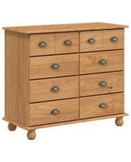 Commode 'ASKIM'Marron miel 91x40x79 cm en pin massif | Mobilier & Déco