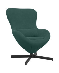 Fauteuil œuf en velours vert foncé | Mobilier & Déco
