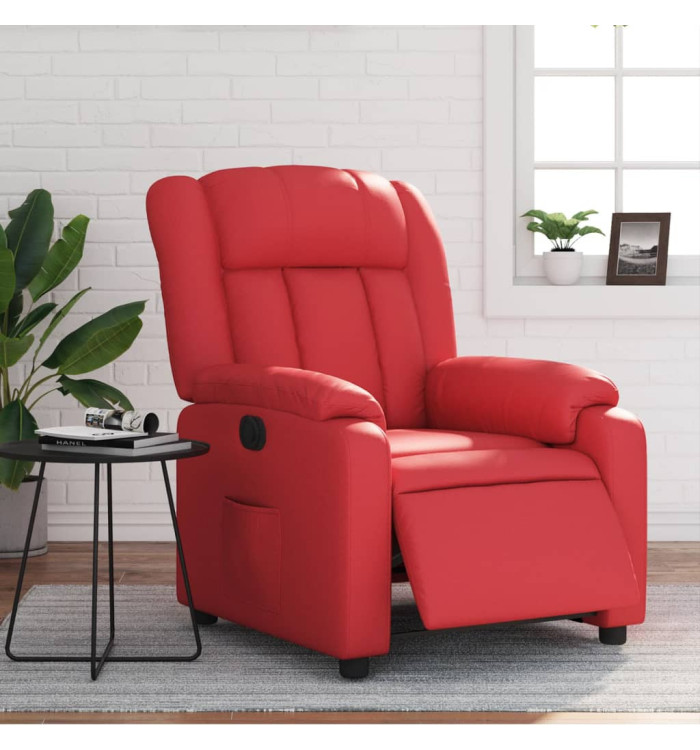 Fauteuil inclinable électrique Rouge Similicuir | Mobilier & Déco
