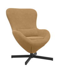 Fauteuil Oeuf en Velours Marron | Mobilier & Déco