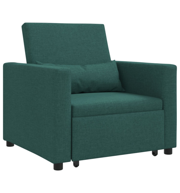 3-en-1 Lit Convertible Simple Vert Foncé en Tissu | Mobilier & Déco