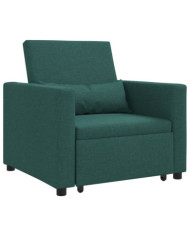 3-en-1 Lit Convertible Simple Vert Foncé en Tissu | Mobilier & Déco