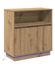 Buffet avec LED Chêne Artisan 71x34,5x75 cm Bois d'ingénierie | Mobilier & Déco