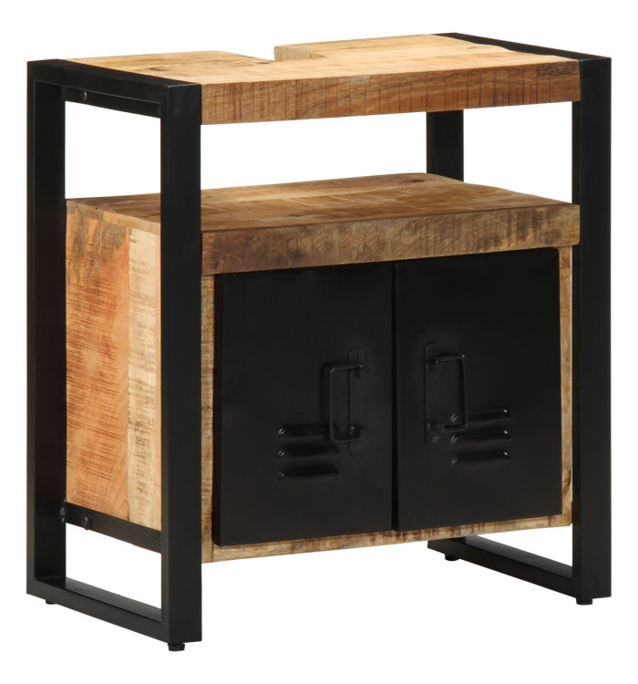 Meuble sous lavabo  55x35x60 cm en bois massif brut | Mobilier & Déco