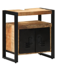 Meuble sous lavabo  55x35x60 cm en bois massif brut | Mobilier & Déco