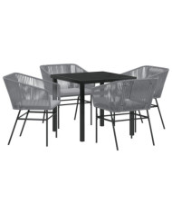 Ensemble de 3 Gris Rattan PE 4 Places | Mobilier & Déco