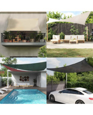 Voile d'ombrage 160 g/m² triangulaire sable 4x5x6,8 m PEHD | Mobilier & Déco