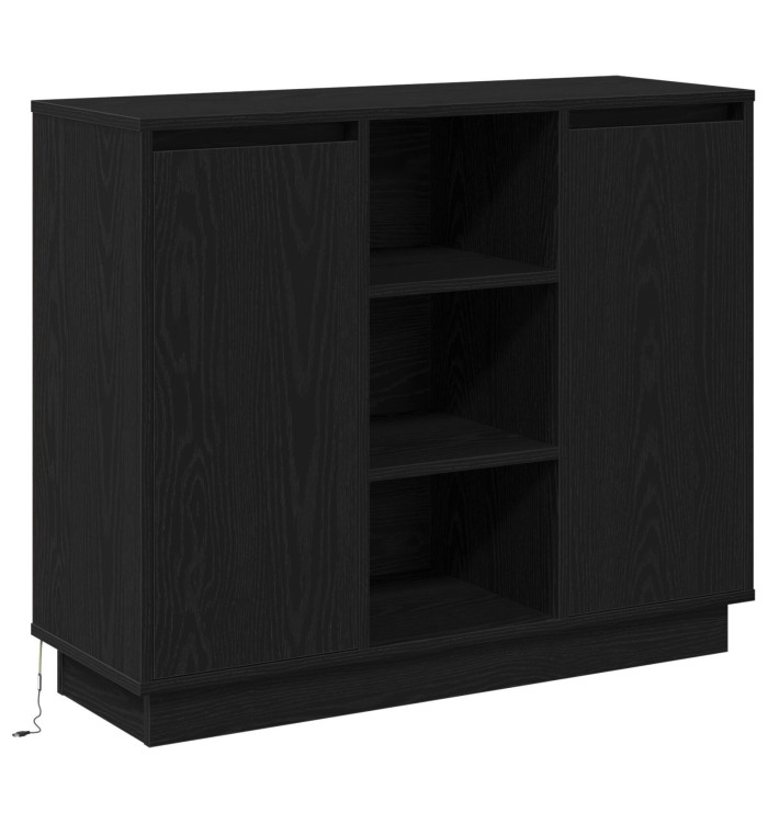 Buffet avec LED Chêne Noir 90x32x75 cm Bois d'ingénierie | Mobilier & Déco